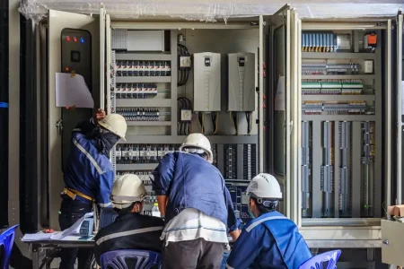 engineer-working-checking-maintenance-equipment-wiring-plc-cabinet